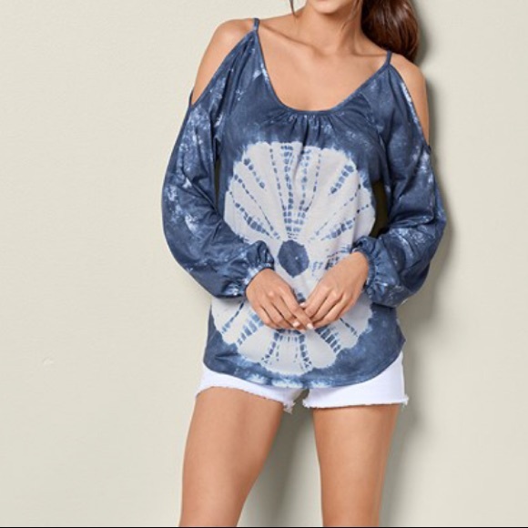 venus Tops - NWT Venus Beautiful Tie Dye cold shoulder top M
